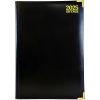 Premium Quality A5 Day A Page Diary 2025 Black Hardback Gilt Edges Metal Corners