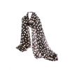 Cat Scarf White on Black