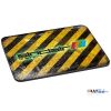 Rustic SINCLAIR ZX SPECTRUM LOGO with Nuclear Glow on Black & Yellow Danger Stripes Mouse Mat [336]