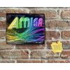 Rustic Colourful AMIGA TEXT Wavy Coloured Lines Metal Sign [439]