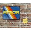 Rustic Yellow AMIGA Text Retro Coloured Stripes Metal Sign [476]