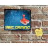 Rustic Retro Joystick with 8bit GAMING LOGO Light Blue Tech Design Metal Sign [522]