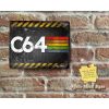 Rustic Cool Commodore C64 LOGO Danger Yellow-Black Stripes Metal Sign [548]