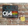 Rustic Cool Commodore C64 LOGO Glowing Hexagons Metal Sign [559]
