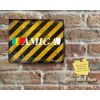 Rustic New Look Commodore AMIGA LOGO Black & Yellow Warning Lines Metal Sign [565]