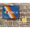 Rustic Reworked Commodore AMIGA LOGO Diagonal Coloured Lines Metal Sign [577]