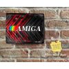 Rustic Re-Imagined Commodore AMIGA LOGO Red & Black Chevron Design Metal Sign [583]